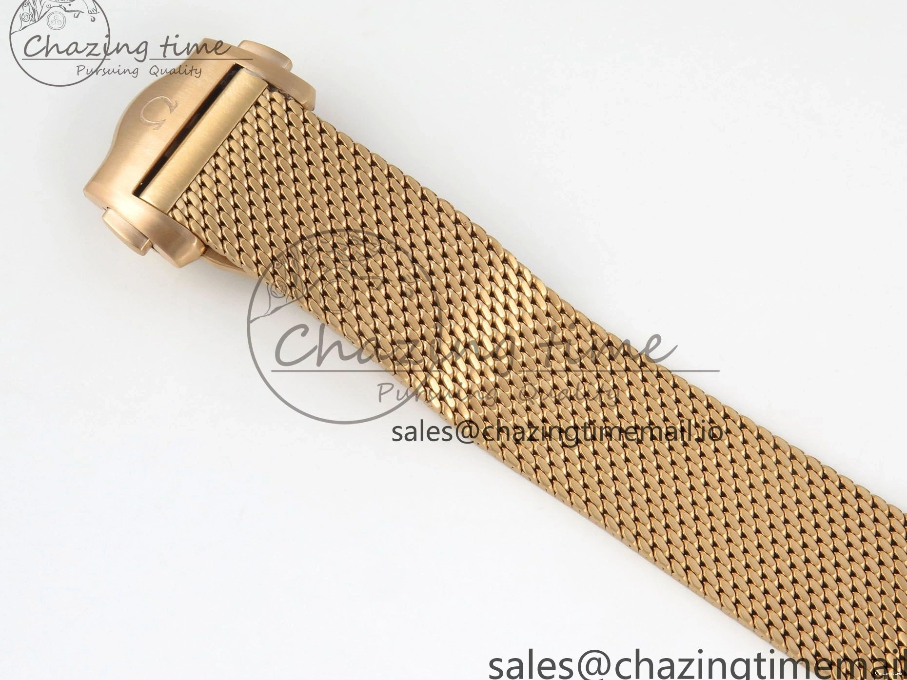 0226 Stylish Seamaster 300M Diver Rose Gold VSF 1:1 Best Edition Black Dial on Mesh Bracelet A 7662